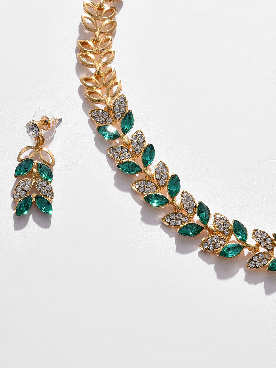 Gold Plated Designer Stone Necklace and Earring Set Jewellery Set
