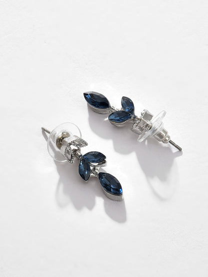 Silver Plated Designer Stone Necklace and Earring Set Jewellery Set