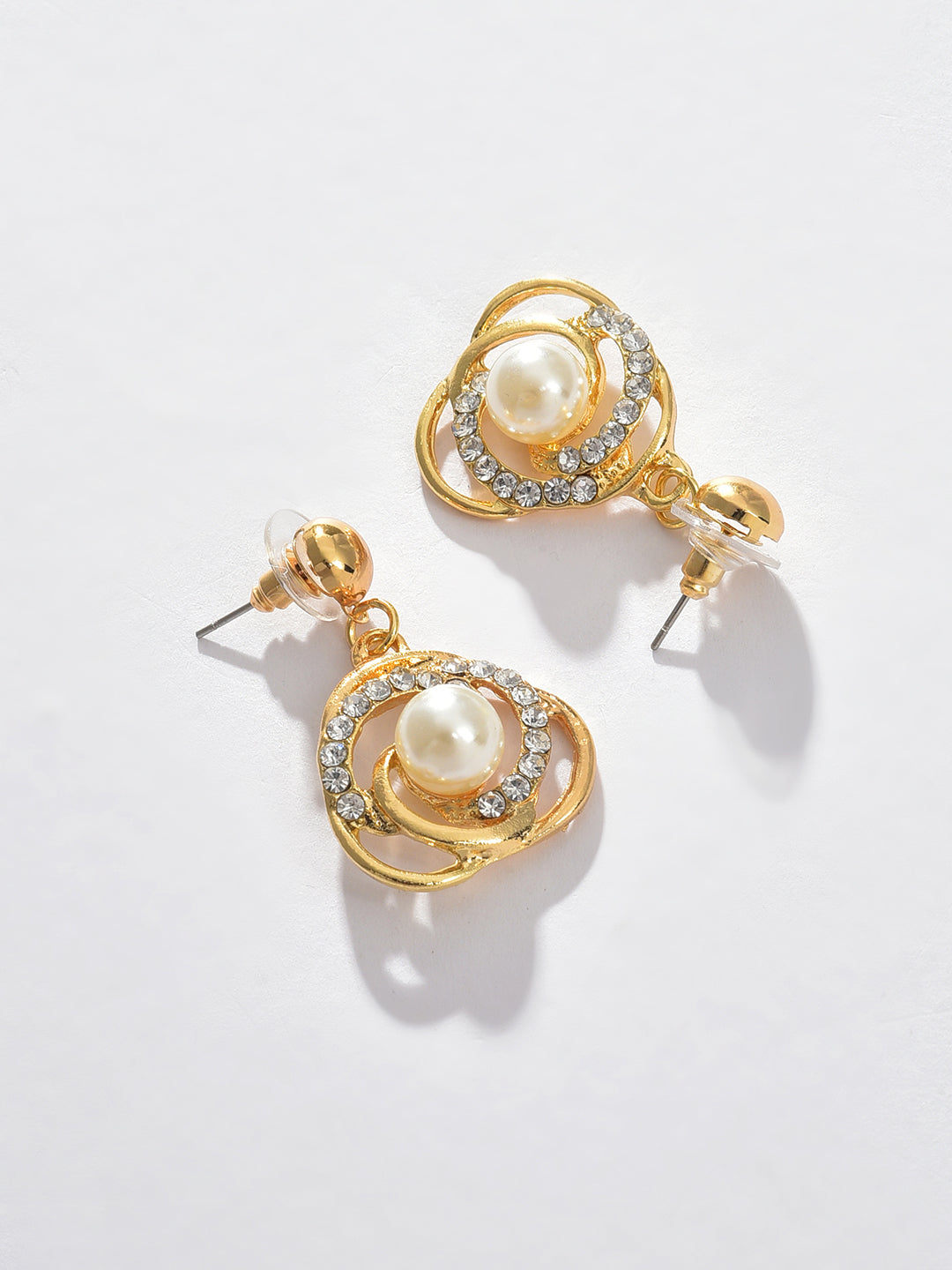Gold Plated Pearl Necklace and Earring Set Jewellery Set