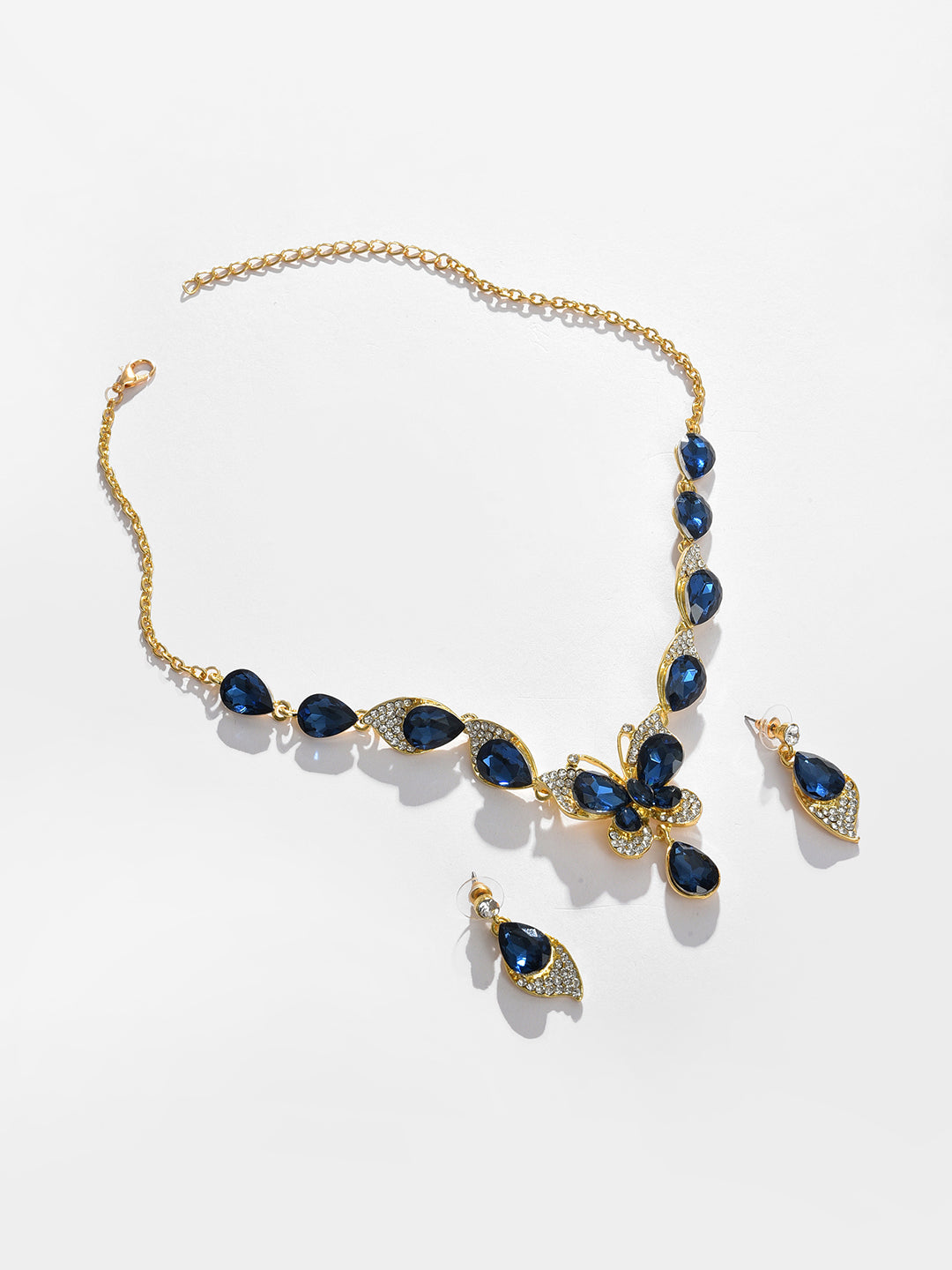 Gold Plated Designer Stone Necklace and Earring Set Jewellery Set
