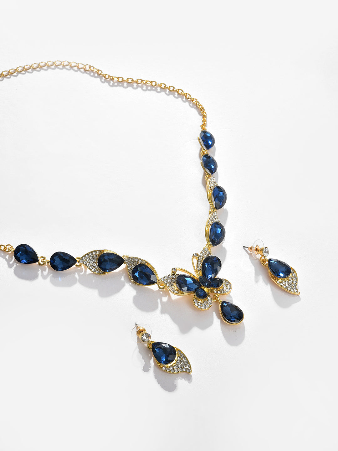 Gold Plated Designer Stone Necklace and Earring Set Jewellery Set