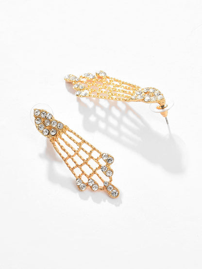 Gold Plated Designer Stone Necklace, Earrings, Bracelet and Ring Set Jewellery Set