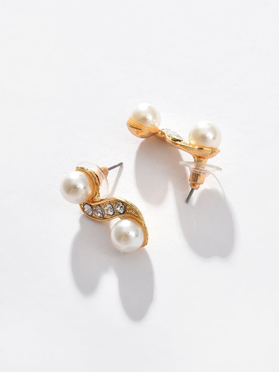 Gold Plated Pearl Necklace and Earring Set Jewellery Set