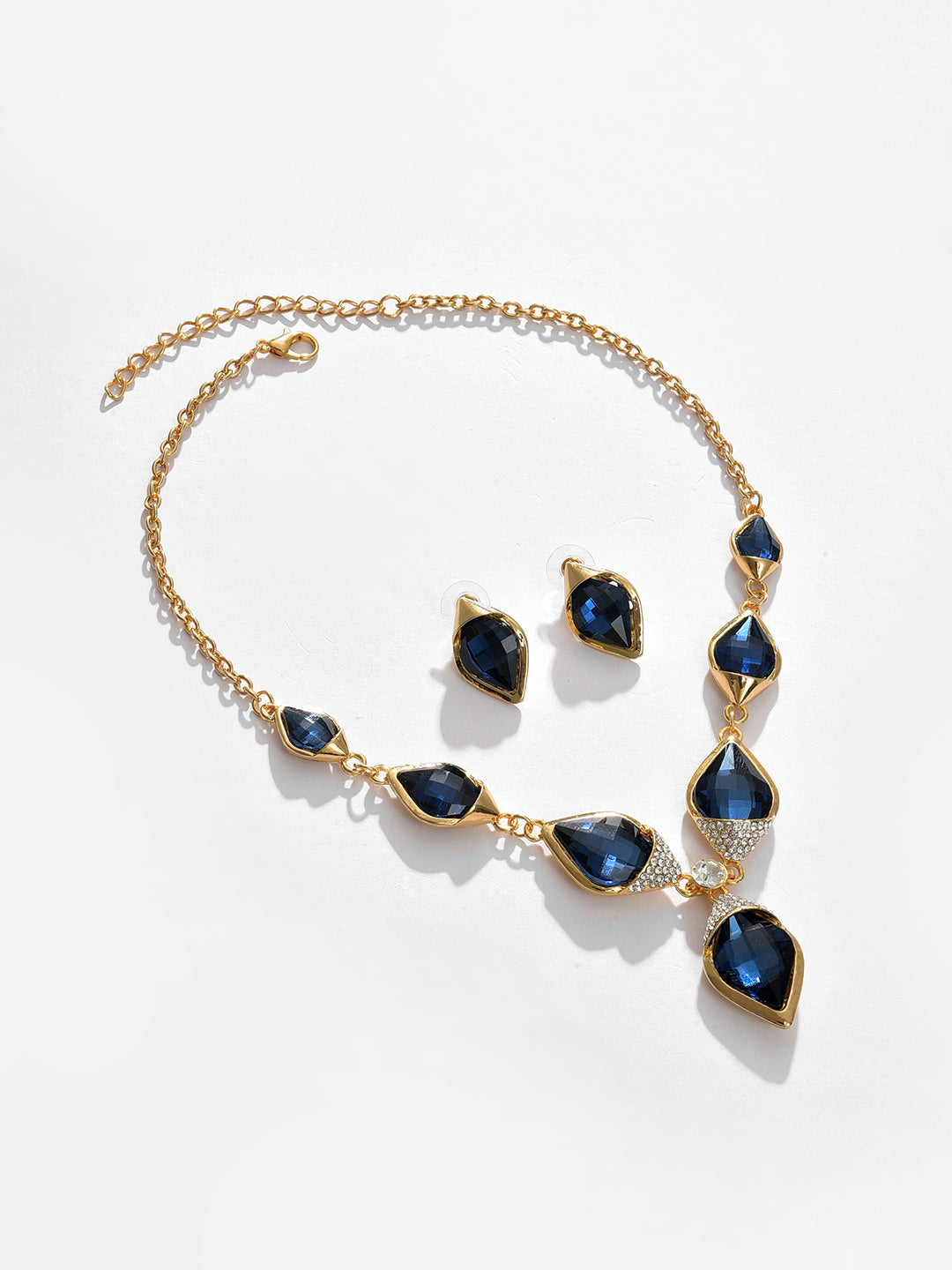 Gold Plated Designer Stone Necklace and Earring Set Jewellery Set
