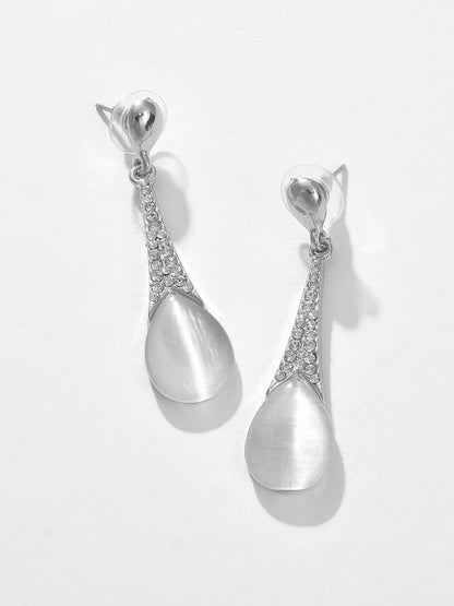 Silver Plated Designer Stone Necklace and Earring Set Jewellery Set
