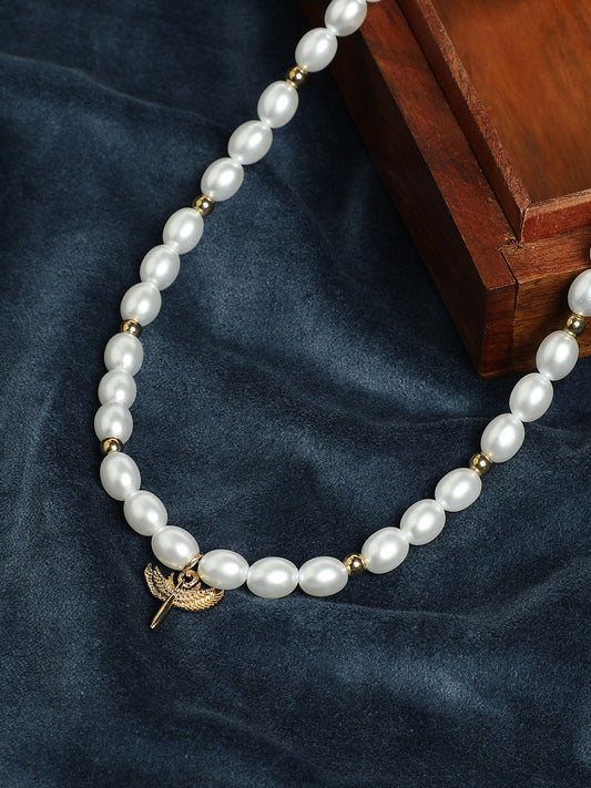 Women's The Wing Collar Necklace - Pearl White