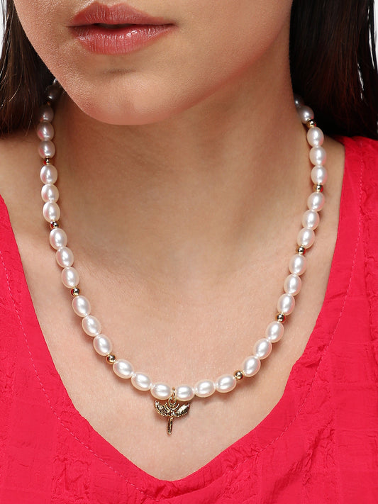 Women's The Wing Collar Necklace - Pearl White