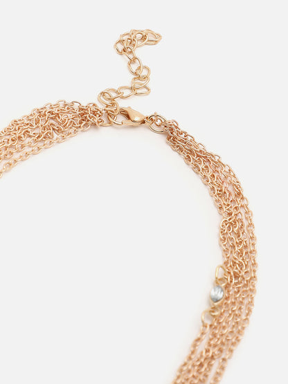 Gold Plated Designer Stone Necklace