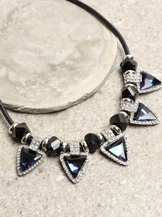 Silver Plated Designer Stone Necklace
