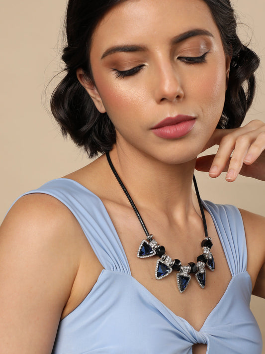 Silver Plated Designer Stone Necklace