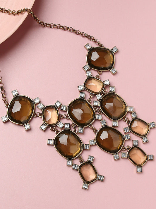 Gold Plated Designer Stone Necklace