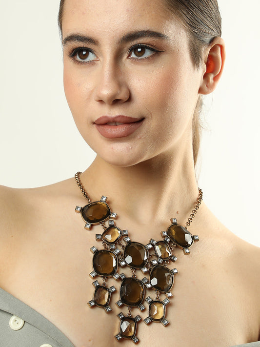 Gold Plated Designer Stone Necklace