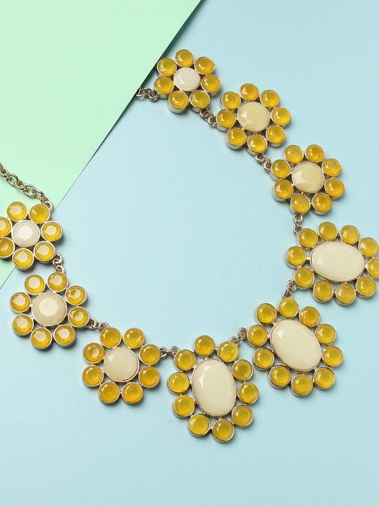 Gold Plated Designer Stone Necklace