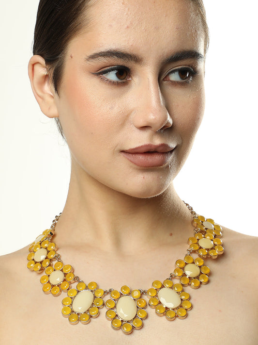 Gold Plated Designer Stone Necklace