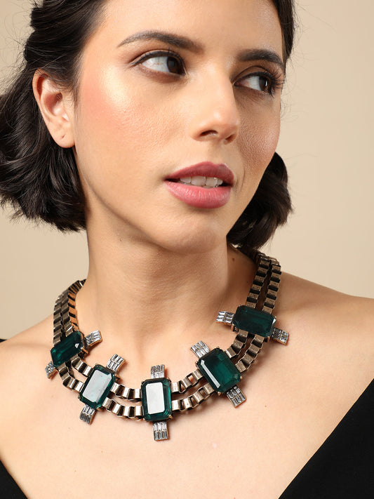 Gold Plated Designer Stone Necklace