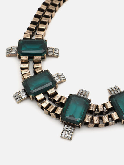 Gold Plated Designer Stone Necklace