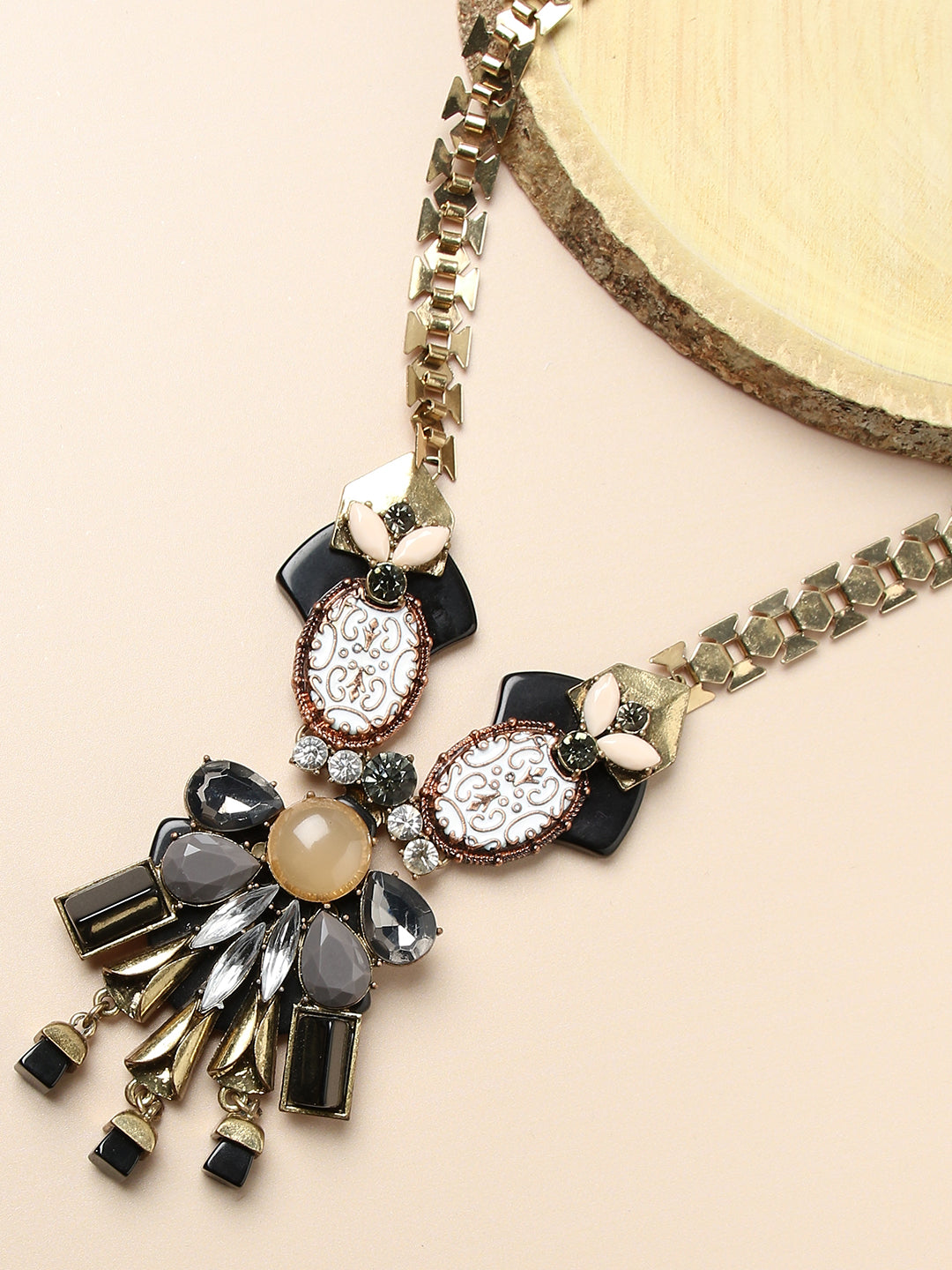 Gold Plated Designer Stone Necklace
