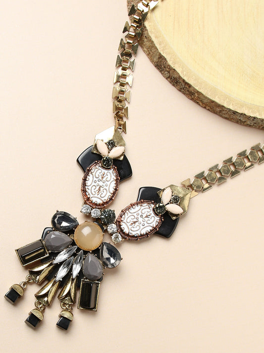 Gold Plated Designer Stone Necklace