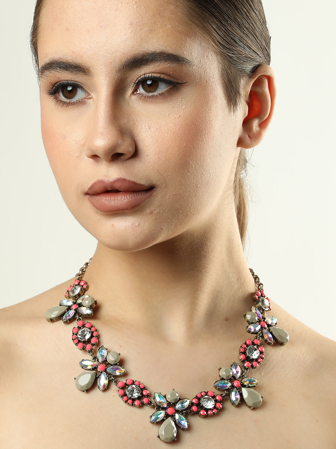 Gold Plated Designer Stone Necklace