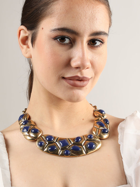 Gold Plated Designer Stone Necklace