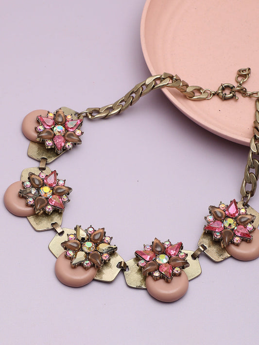Gold Plated Designer Stone Necklace