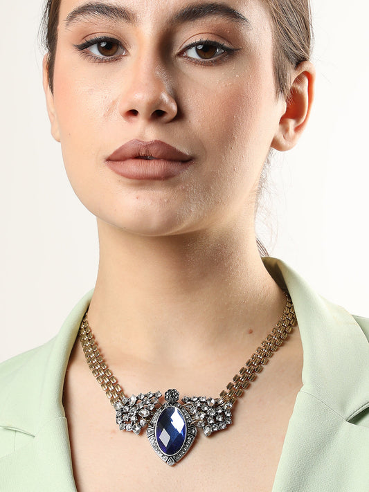Gold Plated Designer Stone Necklace