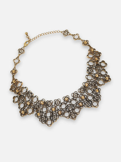 Gold-Plated Stone-Studded Necklace