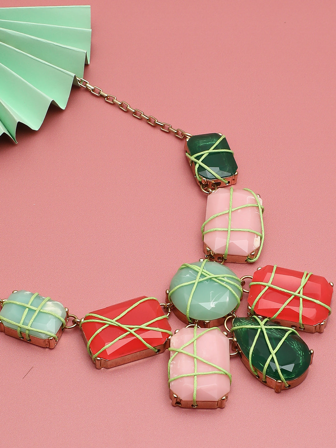 Gold Plated Designer Stone Necklace
