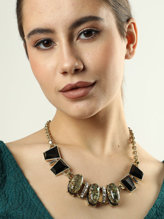 Gold Plated Designer Stone Necklace