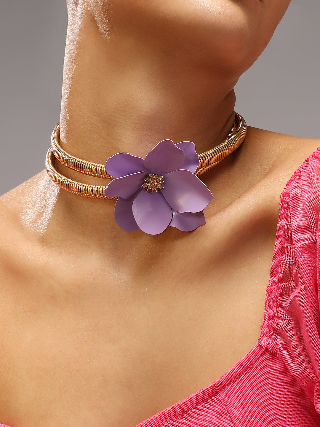 Women's The Poppy Choker Necklace - Lavender