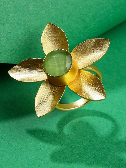 Gold-Plated Stone Ring
