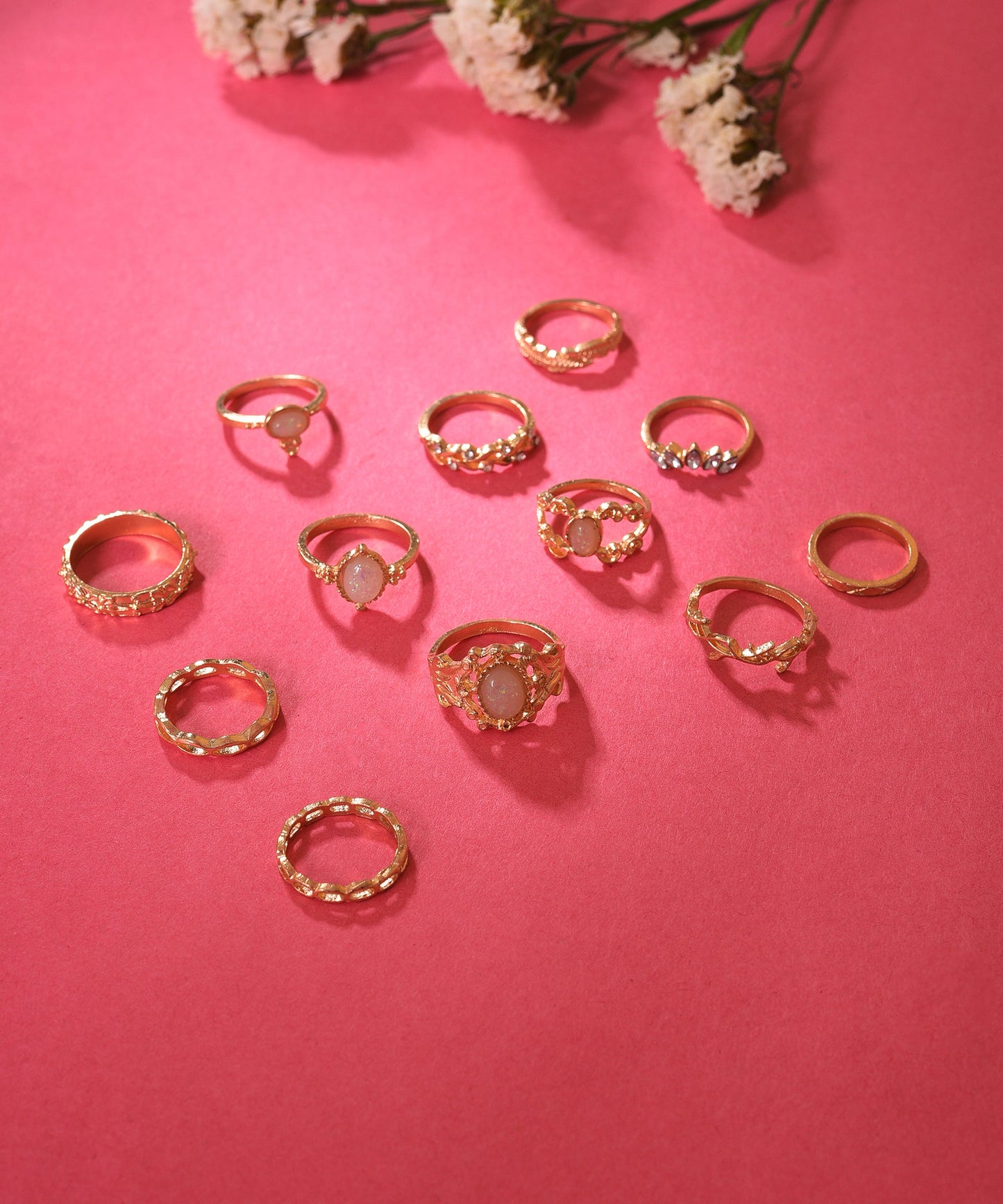 Pack of 24 Gold Plated Designer Stone Ring