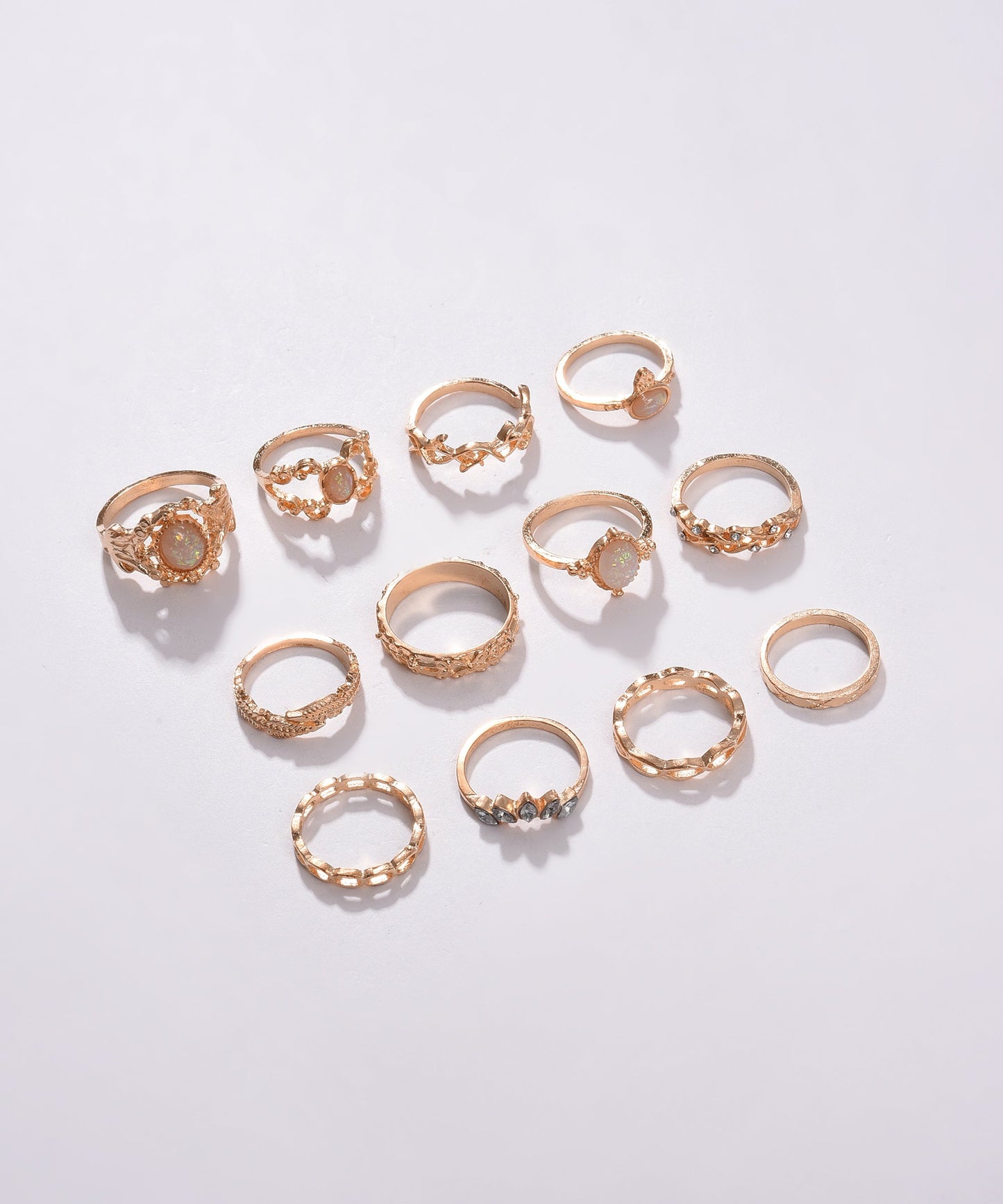 Pack of 24 Gold Plated Designer Stone Ring