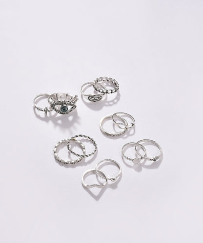 Pack of 12 Silver Plated Designer Stone Ring