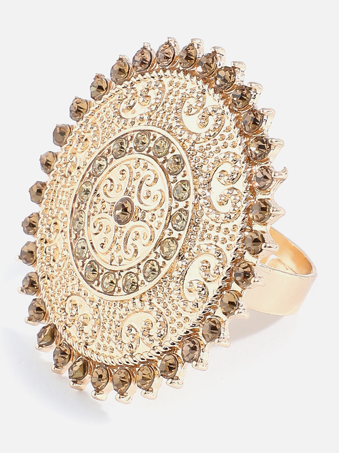 Gold Plated Designer Stone Ring
