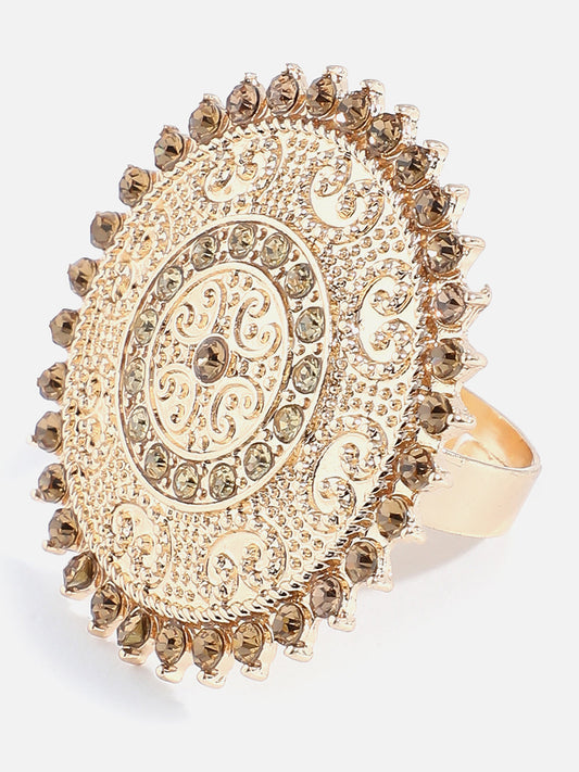 Gold Plated Designer Stone Ring