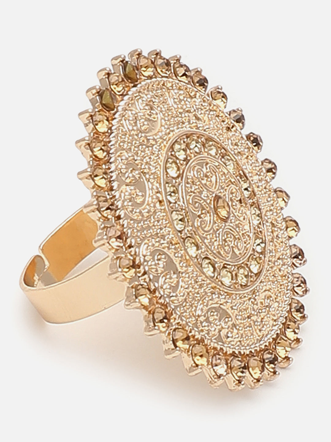 Gold Plated Designer Stone Ring