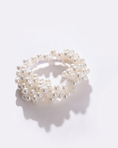 Gold Plated Pearls Beaded Scrunchie