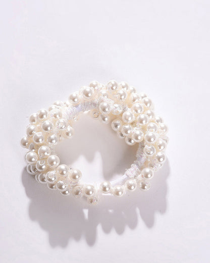 Gold Plated Pearls Beaded Scrunchie