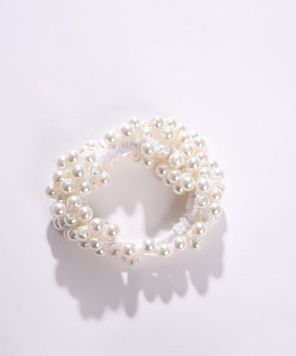 Gold Plated Pearls Beaded Scrunchie