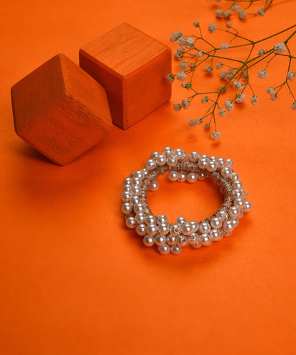 Gold Plated Pearls Scrunchie