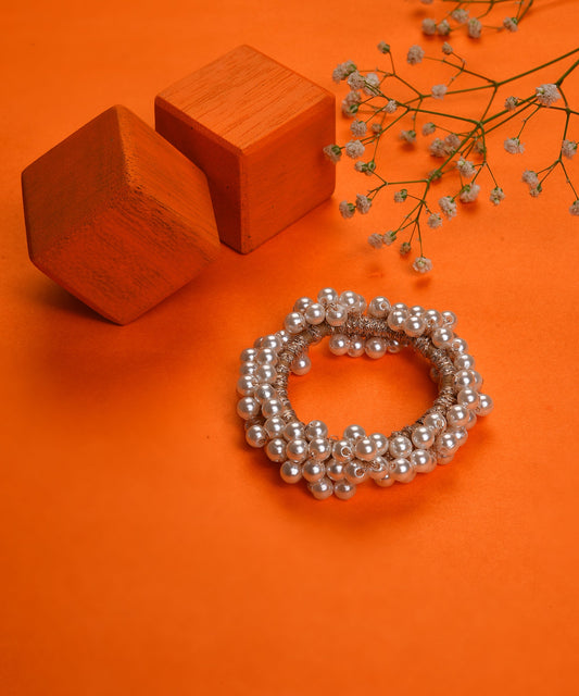 Gold Plated Pearls Scrunchie