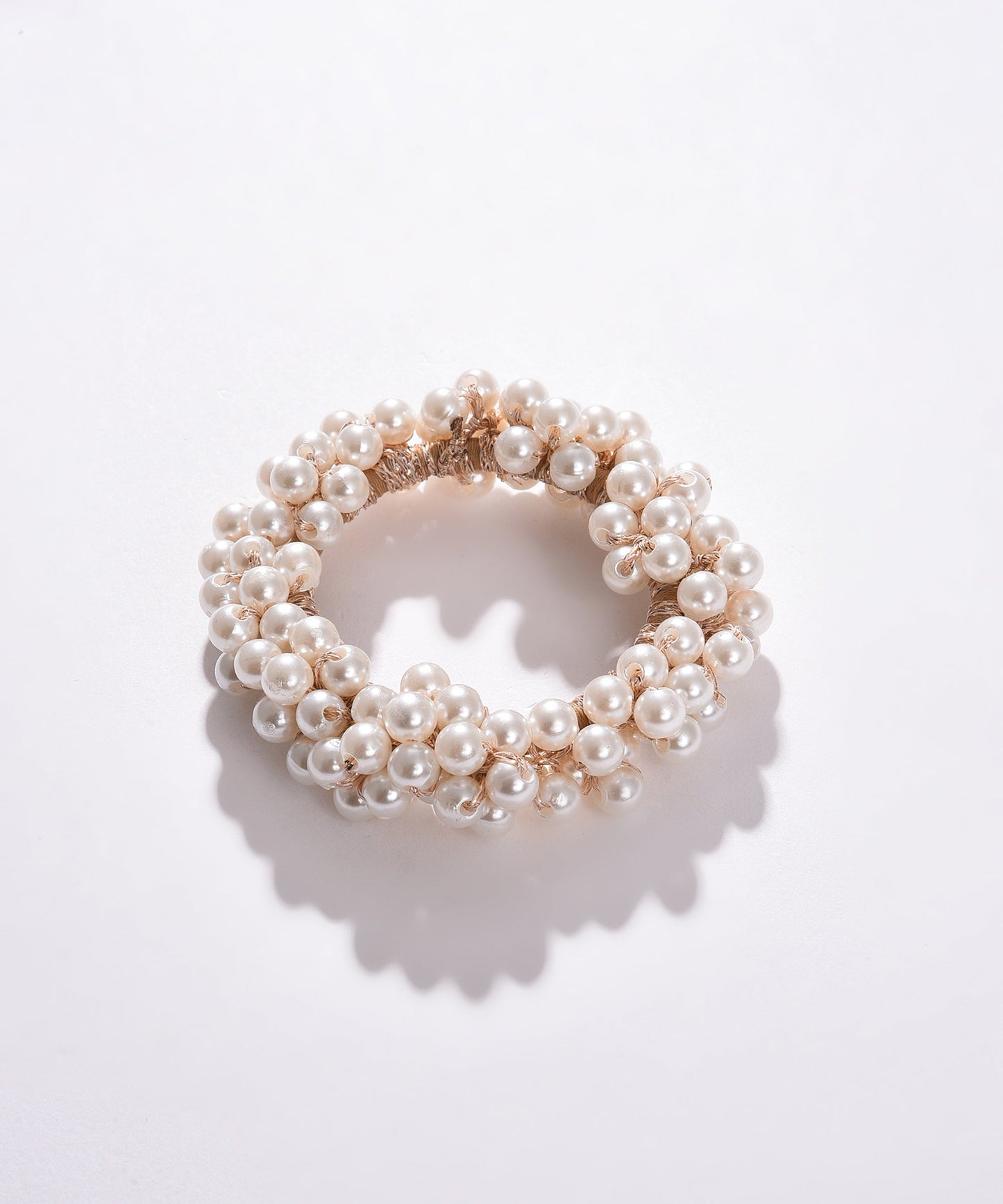 Gold Plated Pearls Scrunchie