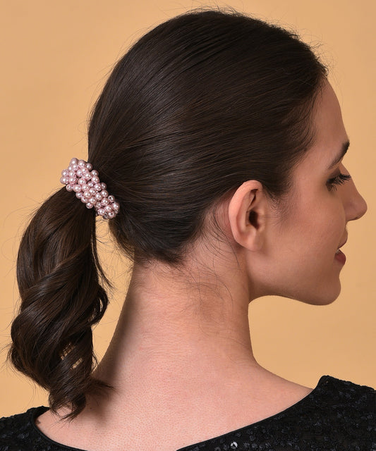 Gold Plated Pearls Scrunchie