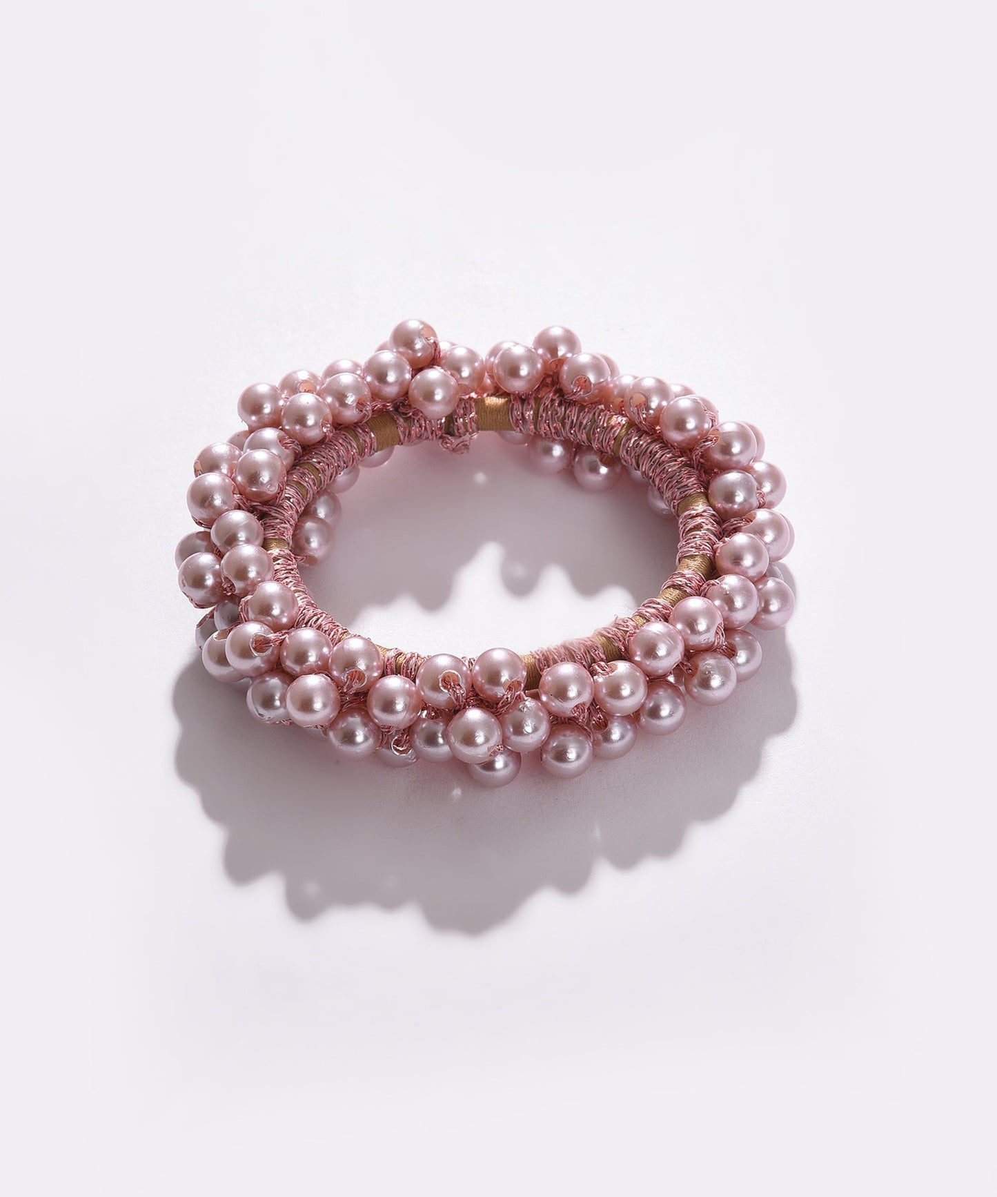 Gold Plated Pearls Scrunchie