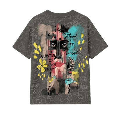 Soul Art Printed Grey T-Shirt
