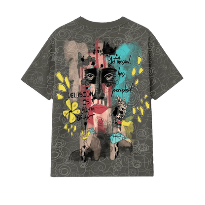 Soul Art Printed Grey T-Shirt FLYAF