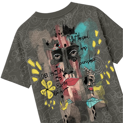 Soul Art Printed Grey T-Shirt FLYAF