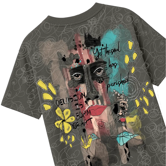 Soul Art Printed Grey T-Shirt FLYAF