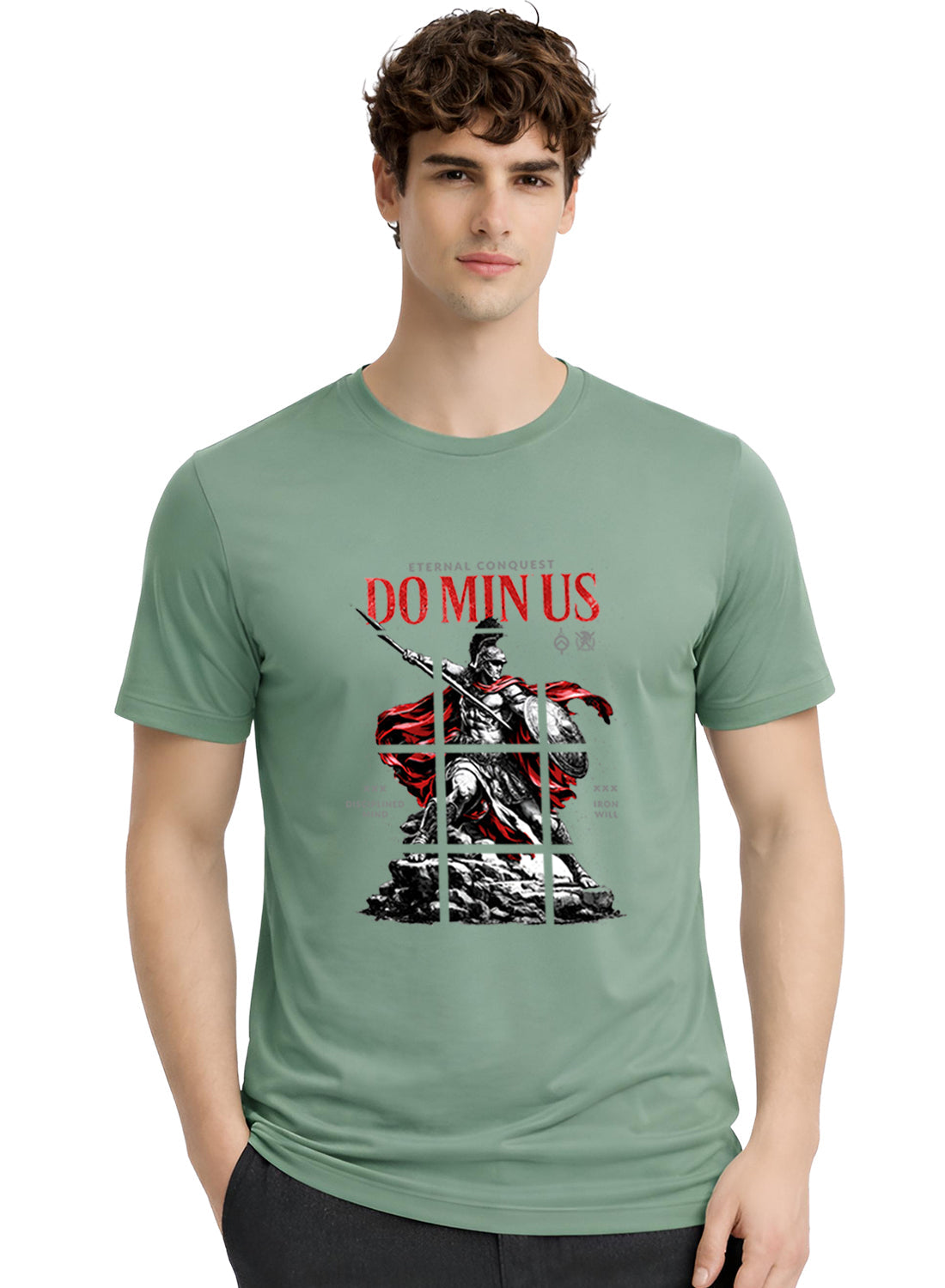 ADRO Mens Dominus Warrior Legacy Printed T-Shirt for Men | Cotton Printed Tshirt | Regular Fit Casual T-Shirts | Summer Tshirts Pista